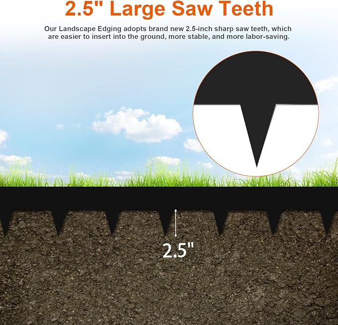 40" L X 4.5" H Galvanized Steel Landscape Edging, 10 Pack Metal Edging for Landscaping, Hammer-in Metal Garden Edging for Lawn, Yard & Pathway Border
