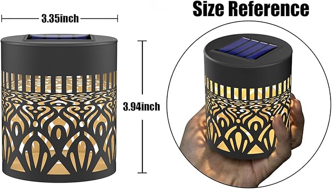 Gardsee Solar Fence Lights Outdoor 2 Pack Deck Step Wall Lights Butterfly Metal Waterproof LED Warm Yellow Light for Garden Post Patio Backyard Yard Decor (Black 3)