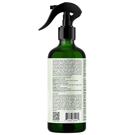 GARDENWISE 3-1-2 Fiddle Leaf Fig Foliar Spray - Plant Shine & Fertilizer - Premium Spray for Indoor Plants with Essential Nutrients - Fiddle Leaf Fig Plant Food & Fertilizer - Ready-to-Use (8 OZ)