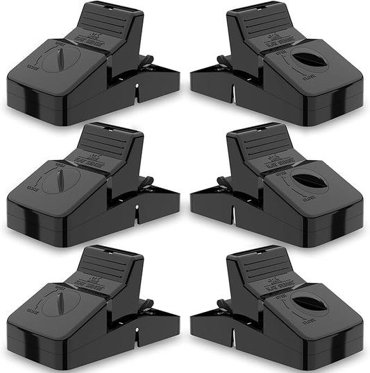 Pest Control Rat Traps Set of 6 Large Snap Traps for Rats Mice & Chipmunks Indoor & Outdoor Mouse Traps Reusable Humane Mousetraps Easy to Set Fast & Effective Powerful Snap Trampas Para Ratas Grandes