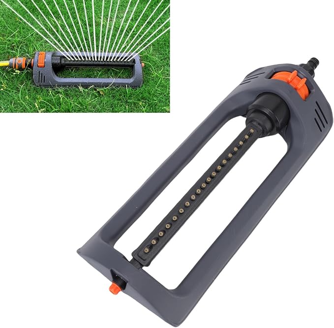 Generic Precision Garden Oscillating Bar Sprinkler,Lawn Sprinkler with Weighted Base,19 Holes Garden Water Oscillating,4 Spray Modes Covers Up to 4000 Sq Ft for Lawn