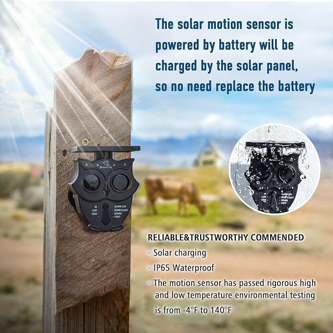 Driveway Alarm Systems Weatherproof Outdoor Motion Detector & Sensor with120dB Siren, Sound and Light Alert Systems Makes it Easy to Monitor & Protect Outdoor/Indoor Property(2R2S)