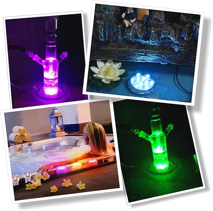 POLENTAT Submersible LED Lights with Remote, 16 Colors 4 Modes Battery Powered Waterproof LED Pool Lights for Inground Pool Above Ground Pool Bathtub Decoration (3 Packs)