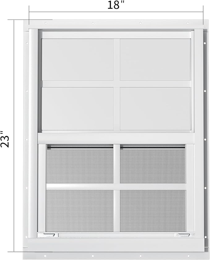 WRISIN 2 Pack Shed Windows 18" W x 23" H Flush Mount, White Household Windows for Playhouses, Barns, Chicken Coop