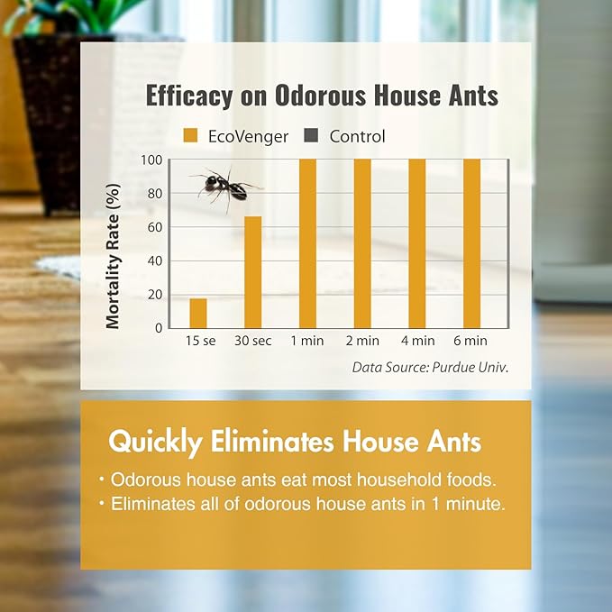 EcoVenger® Ant and Insect Killer 64 oz | Citrus Scent | Fast Kills House Ants Fire Ants | Residual Deterrence | Treats Nest | Plant-Based Child and Pet Safe