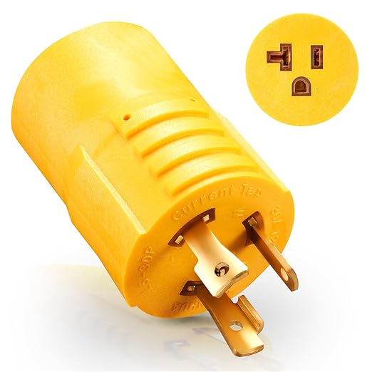 30 Amp to 110 Adapter,L15-30P Twist Lock Adapter to 5-15R/5-20R Outlets,30 Amp 125V to 15/20 Amp Generator Plug for RV, Camper, Household,Emergency Backup