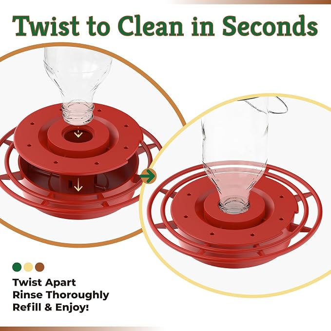Hummingbird Feeder Replacement Base Compatible with Best-1 Hummingbird Feeders Replacement Bottom Plastic Outdoors Feeder Bottom 8-Port Water Feeder Parts, 2 Pack