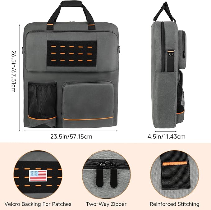 Solar Panel Storage Bag Compatible with Jackery SolarSaga 100/100X/200W & Anker Solix PS100/PS200, Padded Portable Carrying Case with Shoulder Strap & Pocket for Camping, RV, Outdoor, Gray