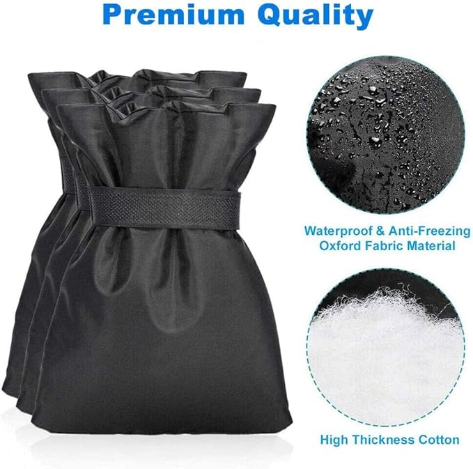 Outdoor Faucet Covers for Winter,10 Pack Pro 6.7" W x 8.3" H Outdoor Hose Bib Cover for Winter Freeze Protection Outside Spigot Covers Winter insulated Reusable Waterproof backflow Cover,Black