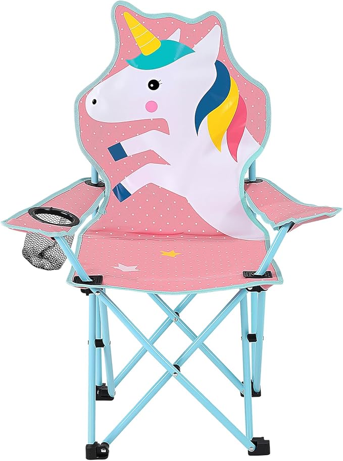 KABOER Kids Outdoor Folding Lawn and Camping Chair with Cup Holder and Carrying Bag, Children's Camping Chairs