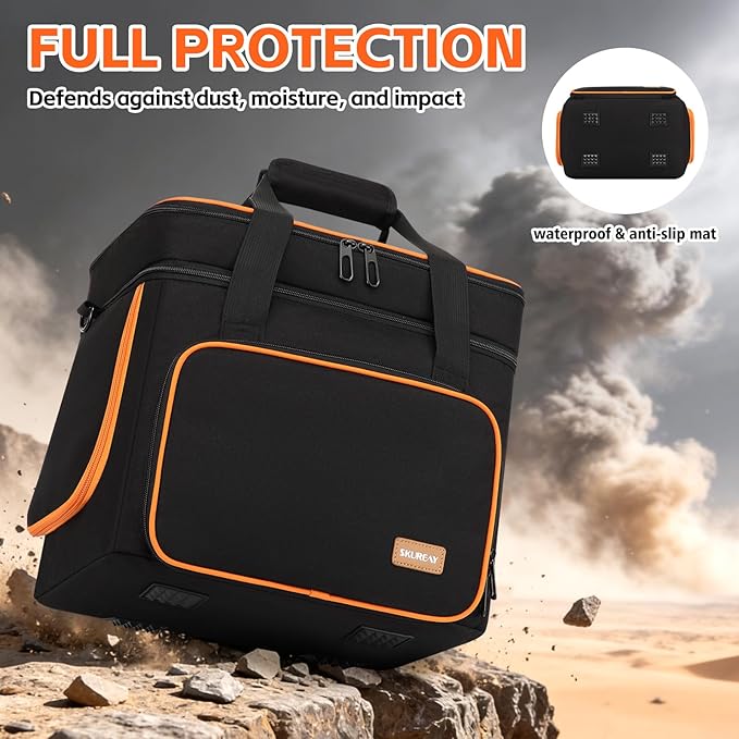 Skureay Portable Carrying Case Compatible with Jackery Explorer 500/500 v2, Flip-top Design, Double-Layer Soft Power Station Storage Bag for Accessories/Charging Cable/Solar Generator
