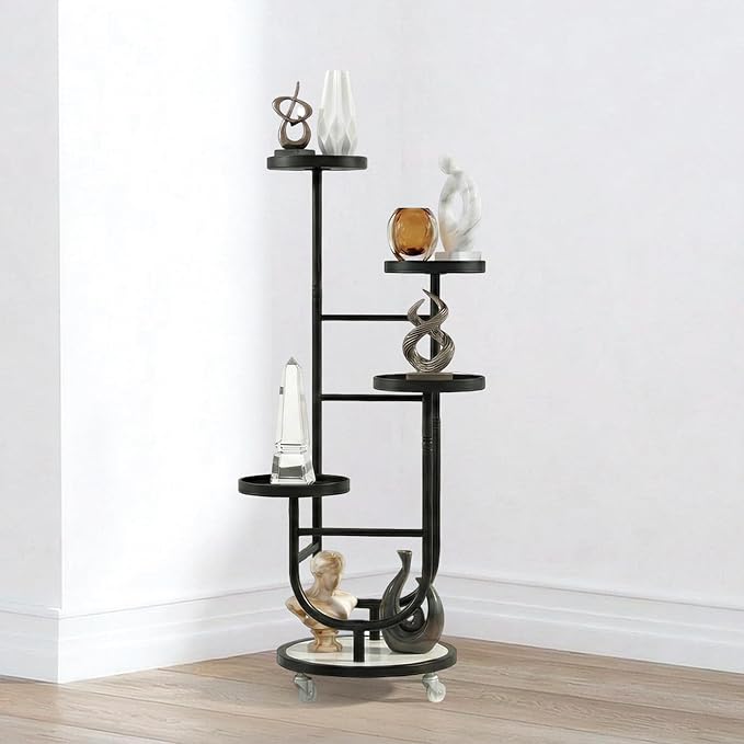 4 Tiered Tall Plant Stand, Corner Display Rack, Multi-tier Planter Holder for Indoor Living Room Balcony Garden Patio
