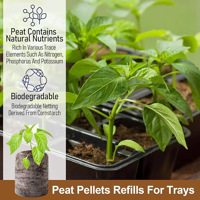 Legigo 50 Pcs 40mm Seed Starter Peat Pellets Pods for Seedlings- Compressed Seed Starting Pellets Seed Starter Pods Plugs Soil Peat Pods for Starting Seeds, Garden Planting Herb Flower Vegetables