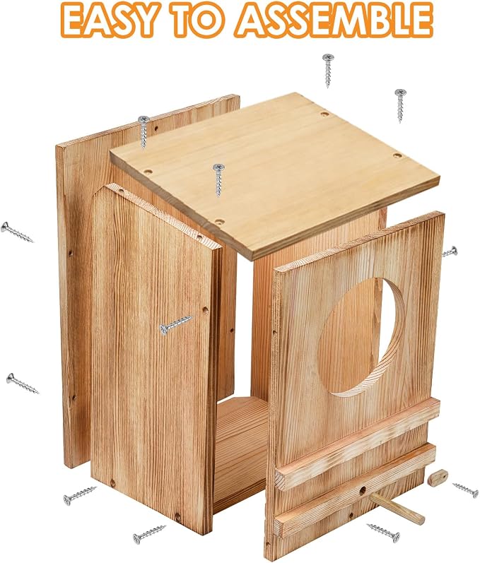 Large Barn Owl House,15.8 * 10.6 * 8.7IN Owl Nesting Box for Outside,Wooden Nest House,Large Handmade Bird Houses for Outside,Suitable for Wildlife Barn,Eastern Screech,Great Horned