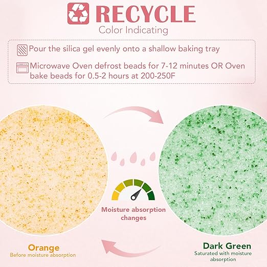 VOISEN Silica Gel Flower Drying,8LBS Flower Drying Silica Gel Crystals,Color Indicating Flower Preservation Kit Contains Flowers Desiccant, Brush, Gloves, Plastic Box