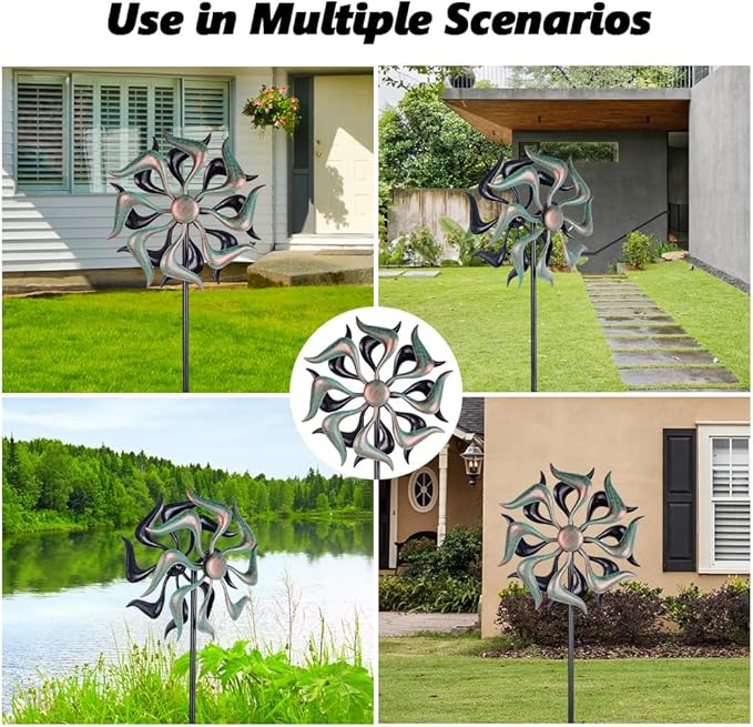 Stargarden Wind Spinners Outdoor, Metal Wind Spinner, Kinetic Wind Sculptures & Spinners, Decorative Pinwheels Double Windmill for Yard, Garden Decor