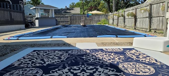 Winter Block Inground Pool Winter Cover, Fits 12’ x 24’ Rectangle, Solid Blue – Superior Strength & Durability, Treated for UV Protection, WC1224RE, 12' X 24'