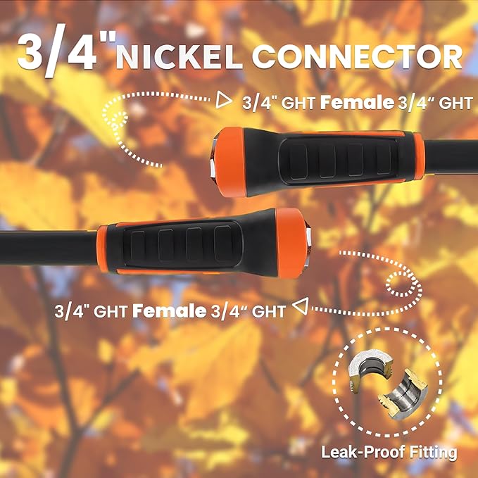 Giraffe Tools Garden Hose 5/8", Water Hose Heavy Duty, Flexible, Lightweight Hybrid Hose with Swivel Handle, 15ft Female to Female Fittings, Burst 600 PSI, Short Leader Hose