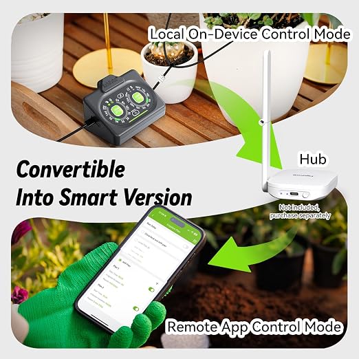 RAINPOINT Programmable Solar Drip Irrigation System for Indoor Houseplant Support Up to 15 Plants, Compact Vacation Automatic Plant Waterer Self Watering Device While Away Low Water Auto Shut-Off