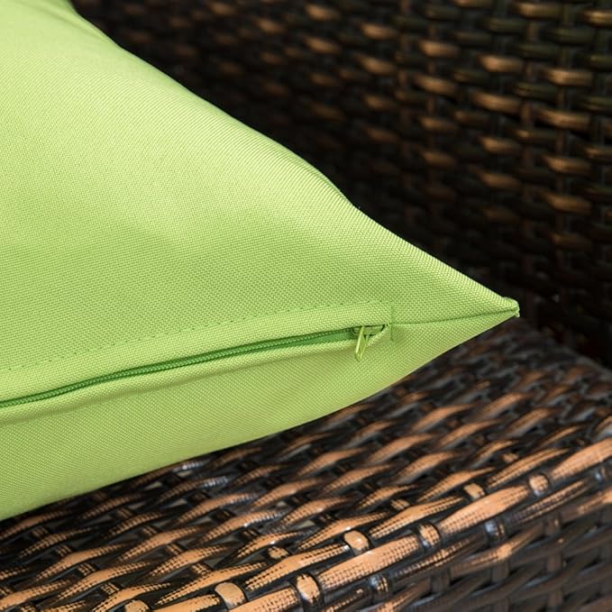 MIULEE Pack of 2 Decorative Outdoor Waterproof Pillow Covers Square Garden Cushion Sham Throw Pillowcase Summer Shell for Patio Tent Couch 16x16 Inch Pale Green