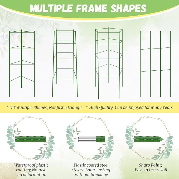 Legigo 6-Pack Tomato Cage for Garden Plant Support- Up to 48inch Garden Stakes Tomato Cage, Tomato Trellis for Potted Plants, Tomato Cages Plant Stakes for Climbing Vegetables Plants Flowers
