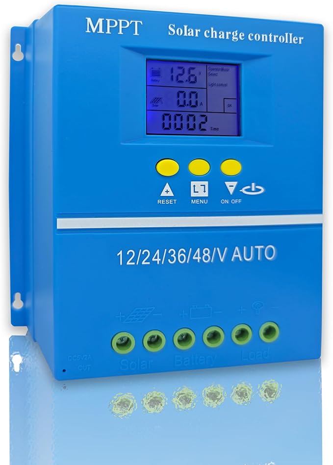 60A/80A/100A High-Efficiency MPPT Solar Charge Controller, Multi-Voltage Compatibility (12V/24V/36V/48V) and Intelligent Protection (60A)