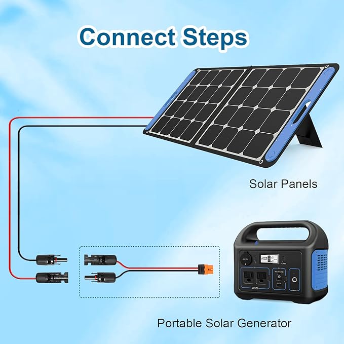 MOOKEERF Solar to XT60i Cable 10AWG - 150FT Solar Panel to XT60i Adapter Connector XT60i-F Extension Cable for Portable Power Station Solar Generator