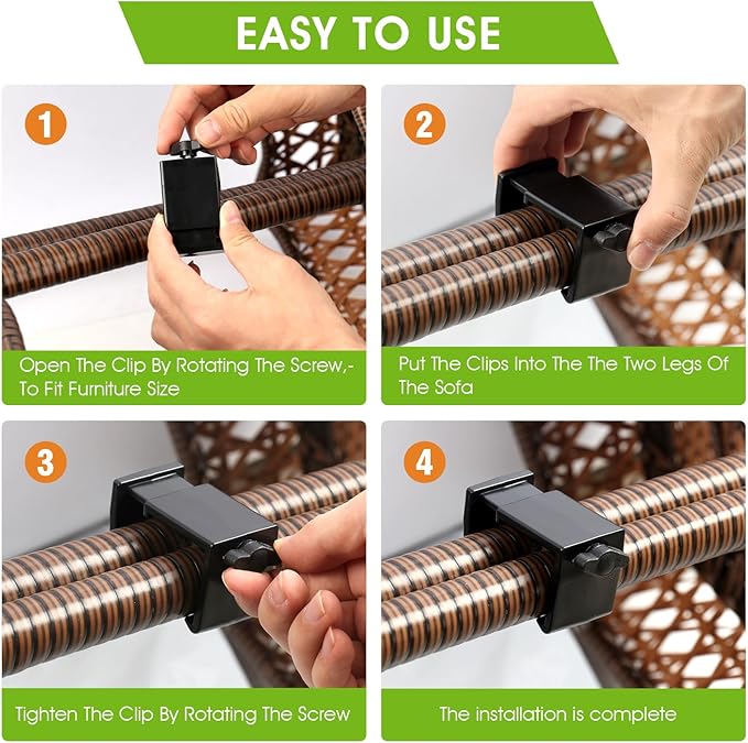 Adjustable Outdoor Furniture Clips Patio Sofa Clips,Sectional Sofa Furniture Chair Clips,Rattan Furniture Clamps Wicker Chair Fasteners, Connect The Sectional or Module Outdoor Couch Patio Furniture