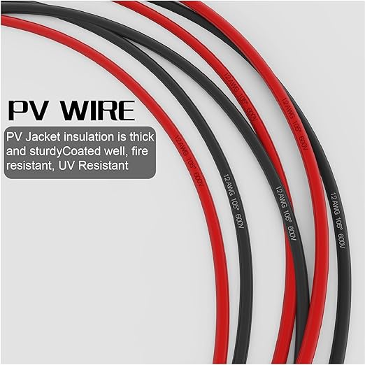 (11FT 12AWG) 12 Gauge Wire Tinned Copper Tray Cable - for Solar Panel MPPT Controller Boat Marine Automotive RV