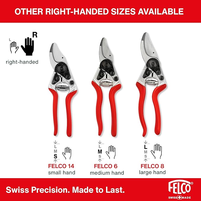 Felco F2 Pruning Shears – 9.25" Swiss-Made Garden Clippers for Professional Pruning | Hand Pruners for Gardening | Garden Tool Cutter with Precision Bypass Blade, Aluminum Body, Replaceable Parts