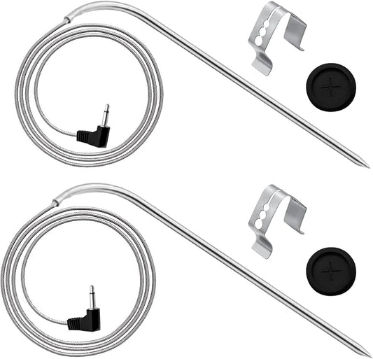2-Pack Meat Temperature Probe Replacement Parts for Masterbuilt Gravity Series 560/800/1050 Grill + Smoker, with 2 Grill Clips and 2 Probe Grommets, Replace Accessories Number: 9004190170