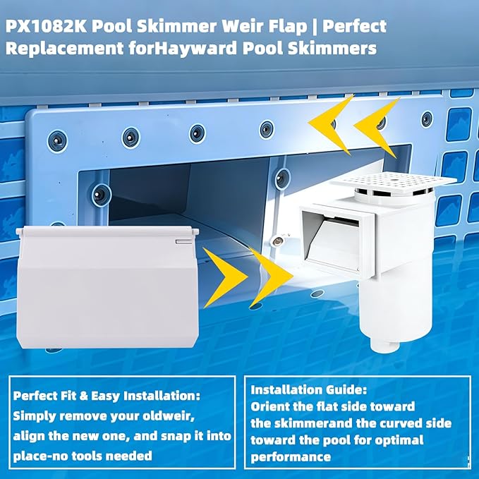 SPX1082K Pool Skimmer Weir Door Replacement for Hayward SP1082 SP1083 SP1084 SP1085 SP1086 Skimmers 2 Pack