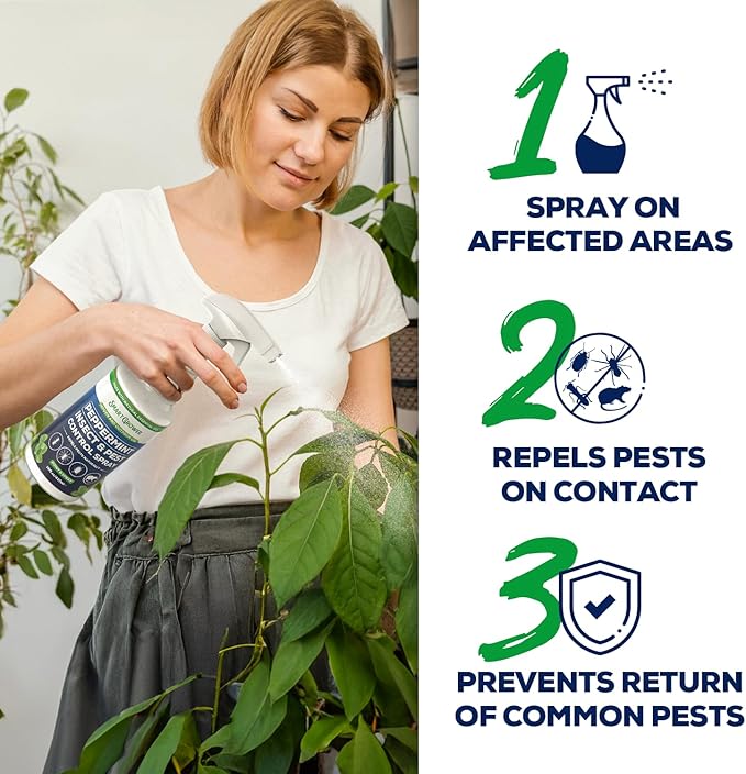 Peppermint Oil Spray for Insect and Pests, Rodents, Mice, Bugs, Spiders, Ants, Wasps - All Natural Pest Control Repellent for Home Indoor Outdoor Garden, Maximum Strength, Ready to Use, 16 FL OZ