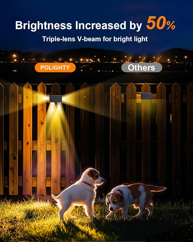 Solar Step Lights (Warm, 3Sides-4Pack) | Solar Powered, Outdoor Steps