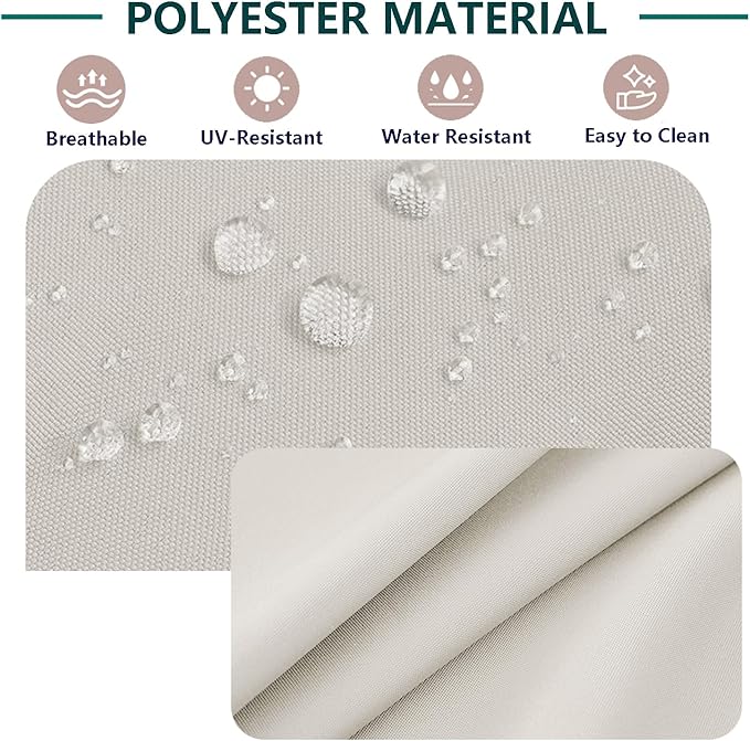 FLYMEI Patio Cushion Covers 24x22x4 Waterproof Outdoor Cushion Cover Replacement 4Packs Outdoor Seat Cushion Slipcover for Rattan Chair Sofa, Ivory