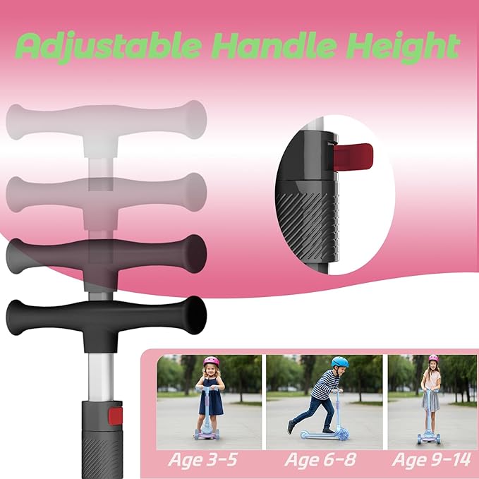 3-in-1 Kids Kick Scooter with Removable Seat for Toddlers Ages 2-6 – Adjustable Aluminum Handlebar with Infinite Lock, 122mm Front & 90mm Rear Wheels, Convertible Push Scooter & Ride-On