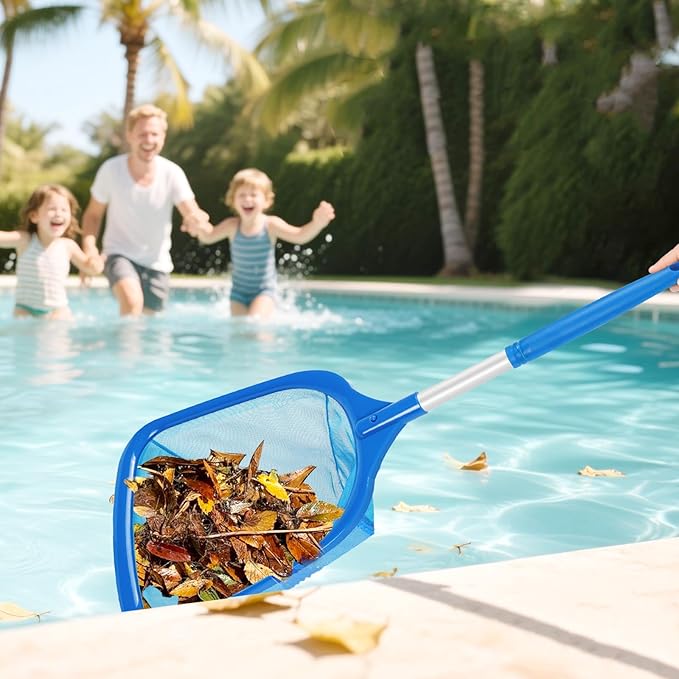 Hot Tub Pool Skimmer Net, Pond Net With 13'' Aluminum Pole, Deep Ultra Fine Mesh for Hot Tubs/Spas/fountain/Small Pools, Durable Aluminum Handle Leaf & Debris Cleaner for Above ground Inground Pool