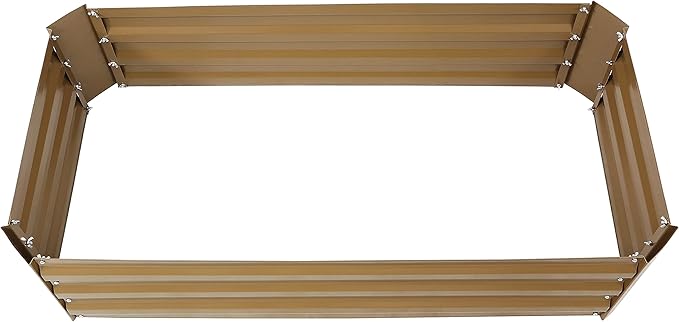 Sunnydaze Galvanized Raised Garden Bed Kit - 4x2x1 ft Outdoor Raised Garden Bed - Metal Planter Box for Vegetables, Flowers, Herbs - Brown - 4' x 2' Rectangle
