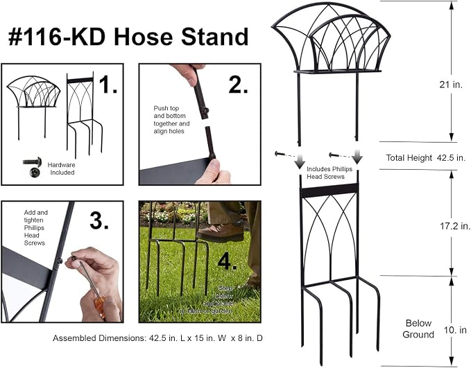 Liberty Garden 116-KD Decorative Hose Stand, Black