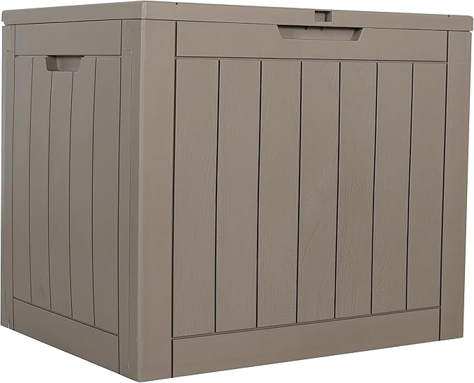 BTEXPERT Indoor Outdoor Storage Box, 30 Gallon Resin Deck Container for Package Delivery Patio Furniture Cushions Garden Tools Pool Sports Equipment UV Resistant Waterproof Lockable