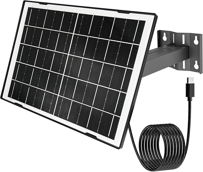 Eco-friendly 8W 5V Monocrystalline Solar Panel, Type-C Interface, IP66 Waterproof, 6.5-foot Cable, High Conversion Rate, Compatible with Various Electronic Devices