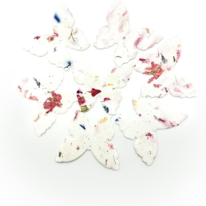 50pcs Large Pink Butterfly Seed Paper – Writable & Plantable Wildflower, Mom's Gift for Mother’s Day, Use for Wedding, Baby Shower, Party Favors & Easter Decorations