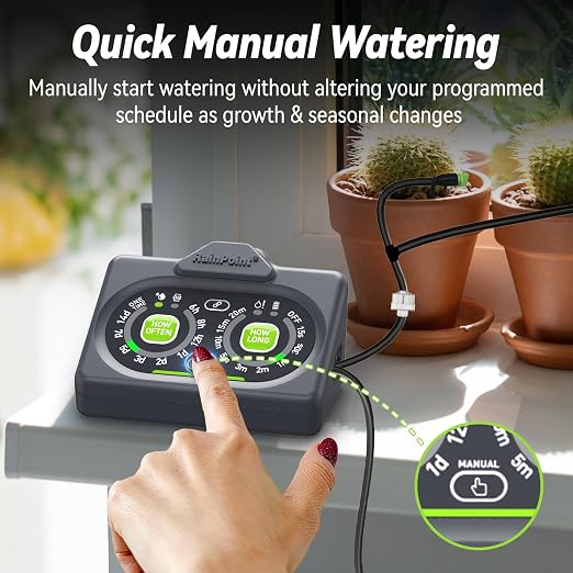 RAINPOINT Smart Auto Plant Waterer Kit for Indoor Houseplants,WiFi/App Control and Local Panel Control,Tap Free Drip Irrigation System for Indoor Balcony Grow Tent Office Water 10-15 Plants