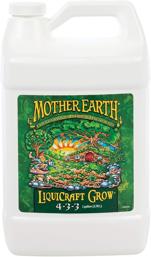 Mother Earth LiquiCraft Grow 4-3-3 Liquid Plant Fertilizer For Vegetative Plants, Flowers And Tomatoes, Gallon