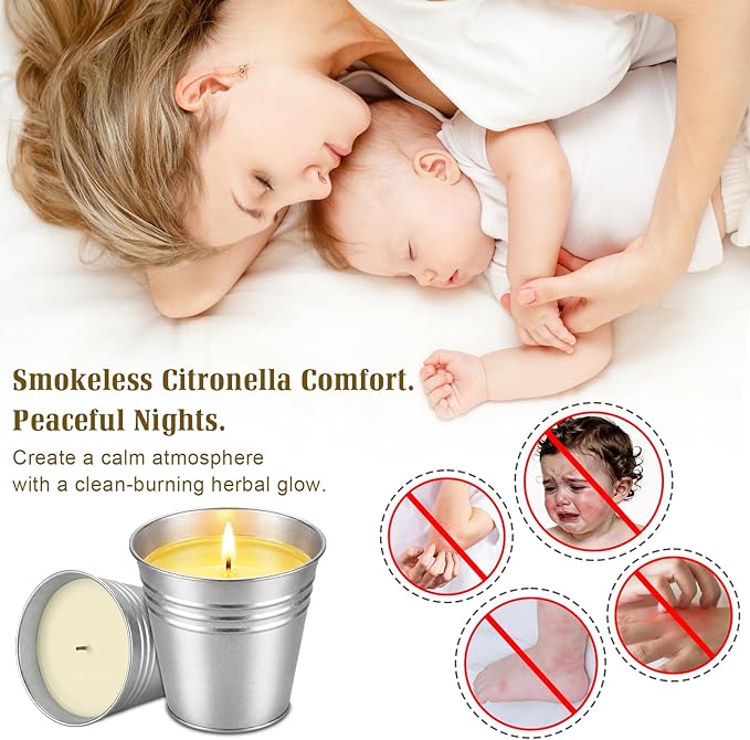 Citronella Candles Outdoor,8 Pack Soy Wax Citronella Candles (Total 40oz),Single Wick Patio Candle,200+ Hour Total Burn Time for Camping,Picnic,Backyard & Balcony