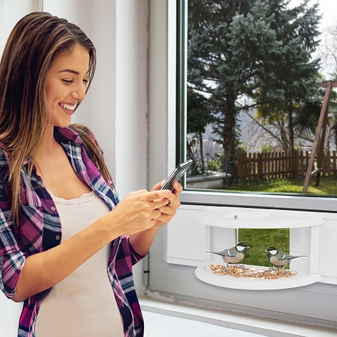 in Window Bird Feeders for Viewing - 180° Clear View Bird Feeder, Durable, Elegant, Fits Windows 27-35" Wide, for Bird Watching-Bring Joy to Your Home