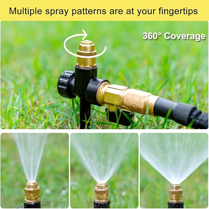 FANHAO Professional Garden Hose Nozzle + 2 Pack Lawn Sprinkler