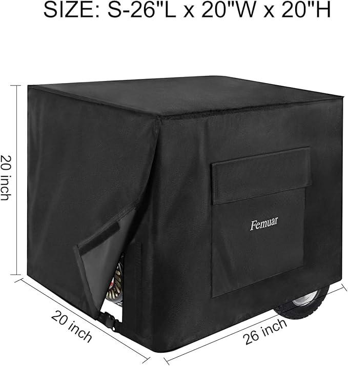Outdoor Generator Covers Waterproof Heavy Duty 600D Oxford Portable Generator Cover Universal for 3000-5000 Watt Portable Generators ,26x20x20in