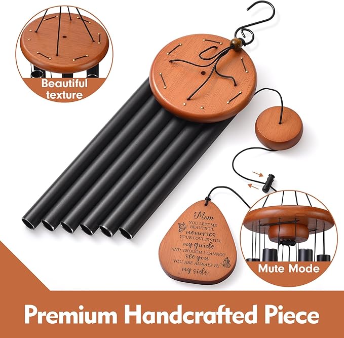 AMBOBE Memorial Sympathy Gifts for Loss of Mom, 32" Memorial Wind Chimes for Loss of Mother Sympathy Gift, Bereavement Gift for Loss of Mother, Windchimes in Memory of Mom Gifts