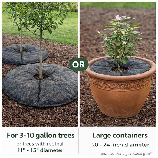 SteadySpring® 24" Smart 30+Day Tree Watering Mat - AUTO Refills with RAIN and Slow Releases As Plant Needs - for Root Balls 11" - 15" Dia Slow Release Technology Prevents Over and Under Watering (24)